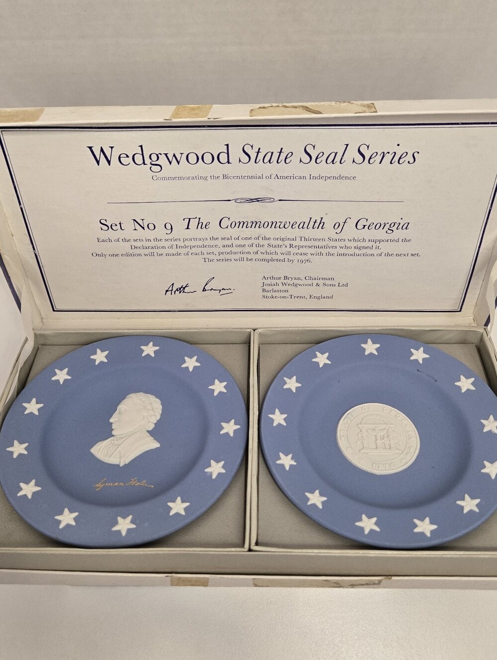 Vintage Wedgwood Jasperware State Seal Series "Commonwealth Of Georgia" Number 9